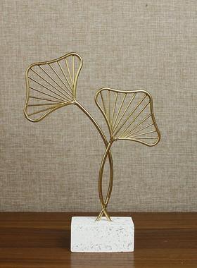 日式简约轻奢家居摆件玄关装饰品店铺装修工艺品家居金属创意摆件