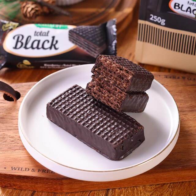 Russian original imported Meyer 0 sucrose chocolate wafer biscuits peanut caramel 250g
