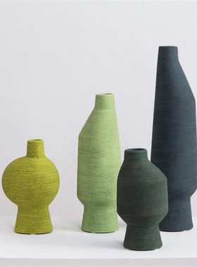 玄关陶瓷样板房隔板感家居摆件几何现代艺术花器简约陶瓷抽象花瓶