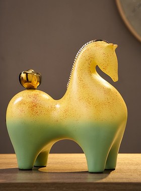 招财马上有钱摆件办公室酒店装饰高档酒柜客厅工艺品乔迁开业礼品