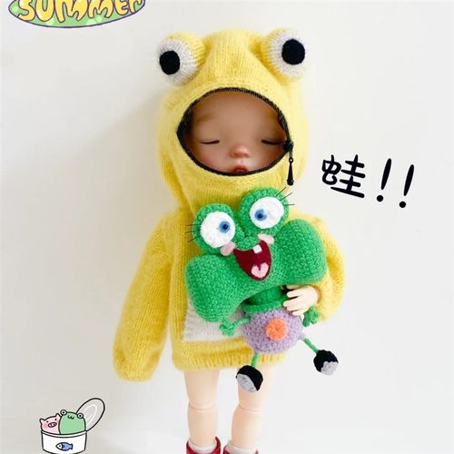 等了一生的玩具青蛙毛线钩针海绵宝宝手工编织diy材料包钥匙挂件 - 图2