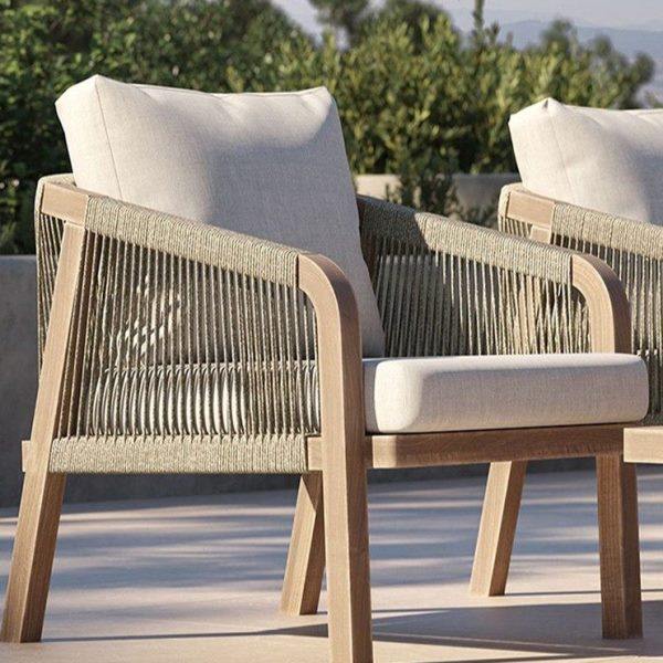 北欧户外实木沙发庭院花园酒店别墅休闲藤编室外露天柚木沙发家具,淘宝优惠券,粉丝福利购,淘宝优惠卷