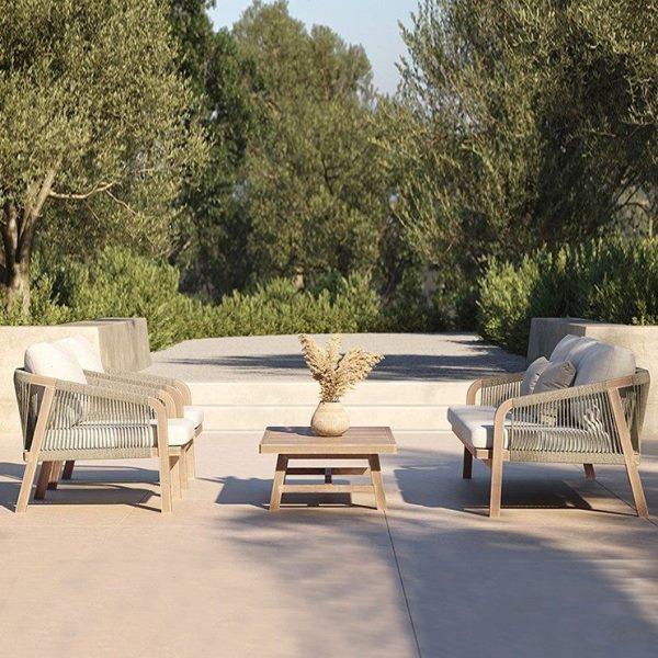 北欧户外实木沙发庭院花园酒店别墅休闲藤编室外露天柚木沙发家具,淘宝优惠券,粉丝福利购,淘宝优惠卷