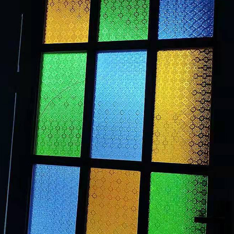 海棠花-立体艺h术压花玻璃可定制复古屏风隔断门窗-可上色-可钢化 - 图3