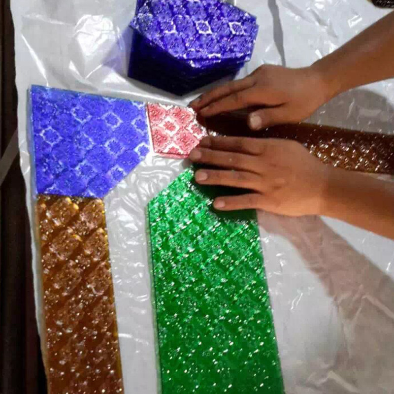 海棠花-立体艺h术压花玻璃可定制复古屏风隔断门窗-可上色-可钢化 - 图2