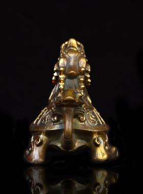 纯铜远古四大神兽l复古龙龟招财摆件室内办公室桌面龙头龟摆放用