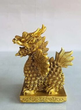 纯铜麒麟摆件飞翅麒麟招财火麒麟龙头麒麟居家装饰品工艺品摆设