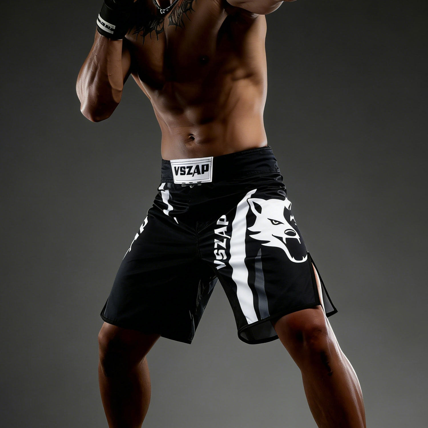 VSZAP竞技运动狼头正品短裤男健身训练速干耐磨个性印花五分裤,淘宝优惠券,粉丝福利购,淘宝优惠卷