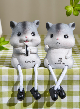 创意可爱吊腿吊脚娃娃情侣玩x偶摆件少女卧室一对小人偶装饰品摆