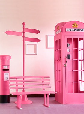 铁艺电话亭邮筒摆件大厅售t楼落地场景展厅陈列装饰商场DP布置道