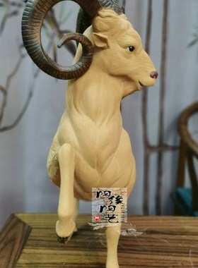陶瓷工艺品 石湾公仔 生肖 羊 中式 玄关电视柜