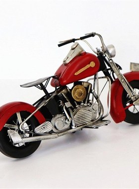 老式哈雷模型仿真铁摆件复古酒柜陈列摆设拍照道具软装饰品