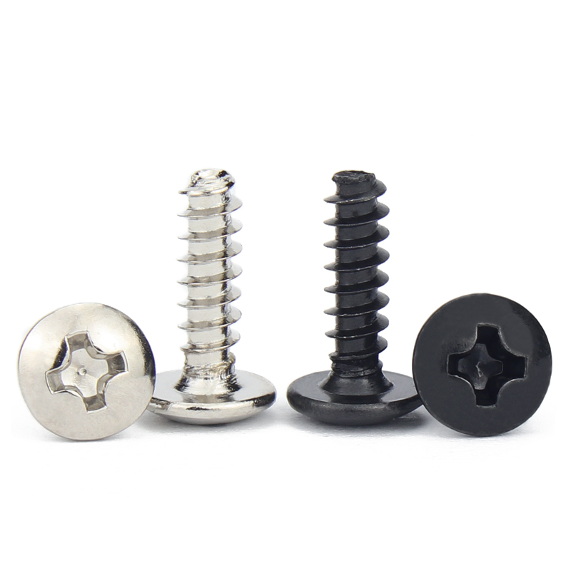 M4 M3.5 M3镀镍TB十字大扁头平尾自攻螺丝螺钉黑色*5x6x8x10x12mm - 图0