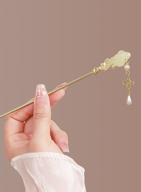 古风发簪子玉兰花女新中式发钗子