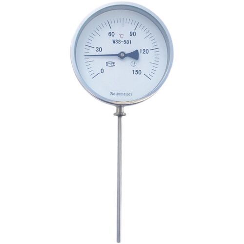 wss-581 双金属温度计1.5级 8 l=75mm 表盘150mm 0-200 m27*2 - 图1
