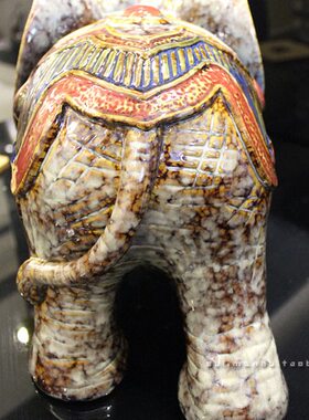 强力吸财窑变釉 超大陶瓷土著象 领导乔迁礼品 家居寓意美好摆件