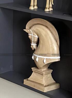 法式马头摆件客厅电视柜酒柜办公室高端大气轻奢软装高级感装饰品