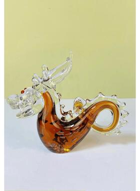 茶色琉璃龙家居摆件