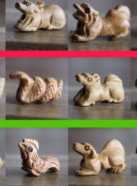 桃木十二生肖吊坠属相手链红绳三合六合水局木局三会猪兔羊虎马狗