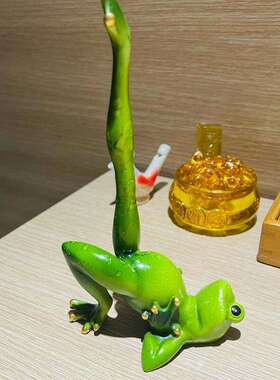 淄博琉璃搞怪琉璃青蛙瑜伽蛙电视机柜酒柜办公室工位摆件毕业礼物