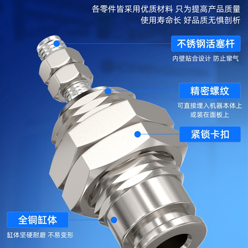 微型针型迷你小气缸CJPB4/6/10/15外螺纹弹簧压回单作用CJPS气动 - 图0