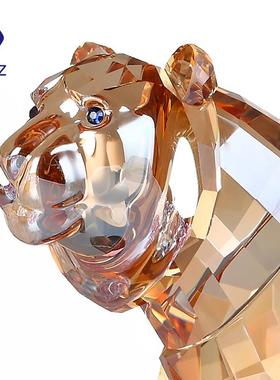 水晶老虎摆件十二生肖动物乔迁礼物吉祥物办公室桌面装饰品小摆件