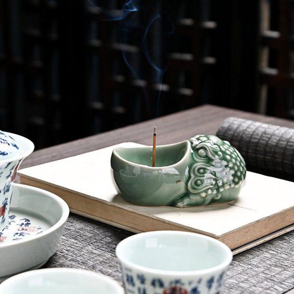 青瓷香炉香道线香薰炉创意家居中式家用摆件国风神兽香插装饰品批,淘宝优惠券,粉丝福利购,淘宝优惠卷