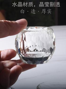 白色透明水晶供杯小号供佛杯供水杯刻心经大悲咒观音圣水杯净水杯
