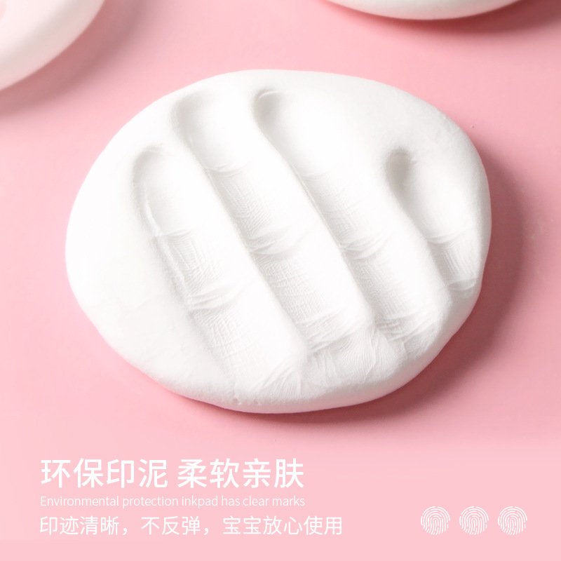 宝宝满月百天手足印泥纪念品相框婴儿一周岁手印脚印脐带胎发留念 - 图2