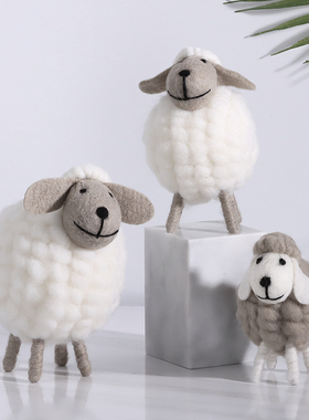 创意家居可爱羊毛l毡摆件女生卧室儿童房间装饰品办公室桌面小摆