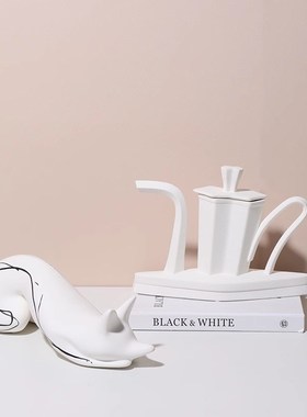 简约现代创意几何陶n瓷摆件样板间客厅酒店电视柜酒柜花器装饰摆