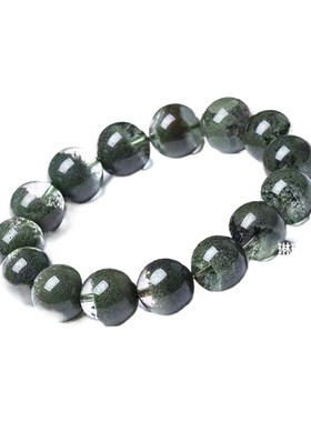 天然绿幽灵手链女巴西聚宝盆半景水晶绿幽石情侣T手串绿幽晶手串