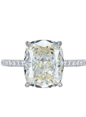 珠宝2023新款925银高碳钻戒指D10*12白G色豪华欧美风直播爆款