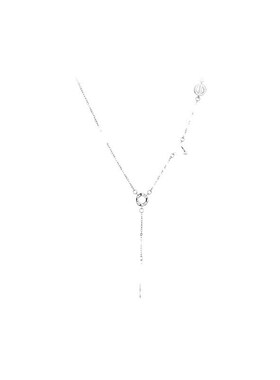 韩版S925银气质简约字母项链女复古时尚流苏LOVET锁骨链浪漫饰品