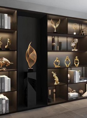 轻奢树脂摆件家居客厅办公室酒柜摆设电视柜书柜书架装饰品工艺品