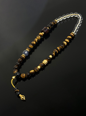BUDDIA2026新款虎眼石念珠项链