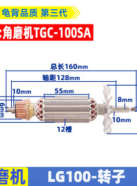 角磨机磨光机转子大全100配件通用配锐奇9913 6-100 9523 F3 9553