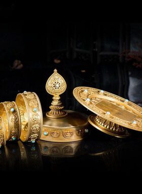 慧宝曼扎盘铜八3吉祥曼扎盘佛具供盘三十七供曼茶罗