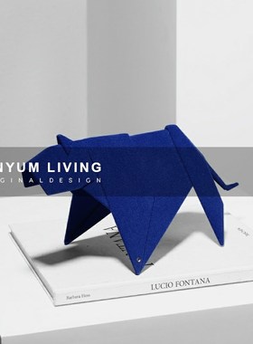 简约样板间d售楼处家居客厅软装饰品创意轻奢猎豹动物抽象金属摆