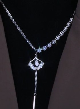 秋冬高端新款项链女长款百搭毛衣链设计感小M众配饰吊坠男饰品