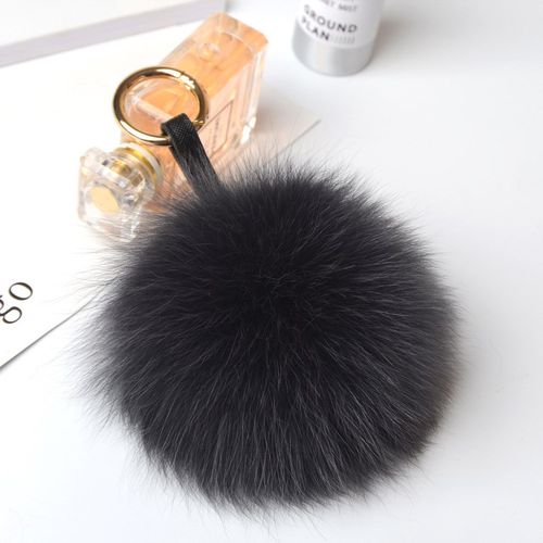 外贸狐狸毛球皮草挂件女s士包包配饰可爱毛球汽车钥匙扣12cm - 图3