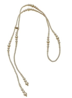 磁铁扣玻璃珍珠一款多戴叠戴项链长款G渐变珍珠毛衣链女新中式项