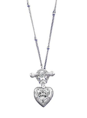 珠宝S925m银轻奢风爱心吊坠项链高级精致锁骨链项链直播爆款