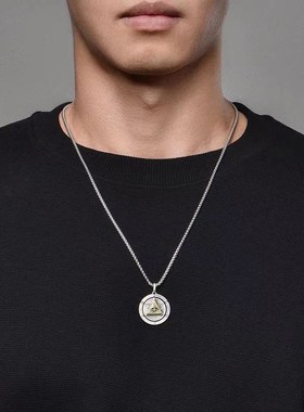 新款上g帝之眼项链男潮复古朋克高街男士可转动吊坠饰品