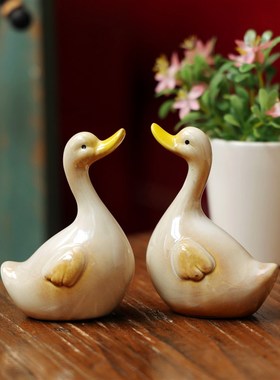 创意可爱的陶瓷鸭花园阳台庭院装饰家居装饰客厅Z桌面小陈设
