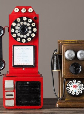 复古老式挂墙电话机模型服装店酒吧橱窗装饰品壁饰摆件摄影道具