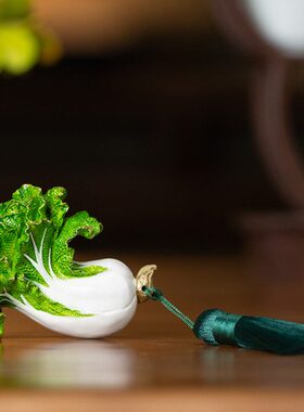 朱炳仁铜 手握百财家居饰品桌面装饰品白菜摆件手把件礼品工艺品