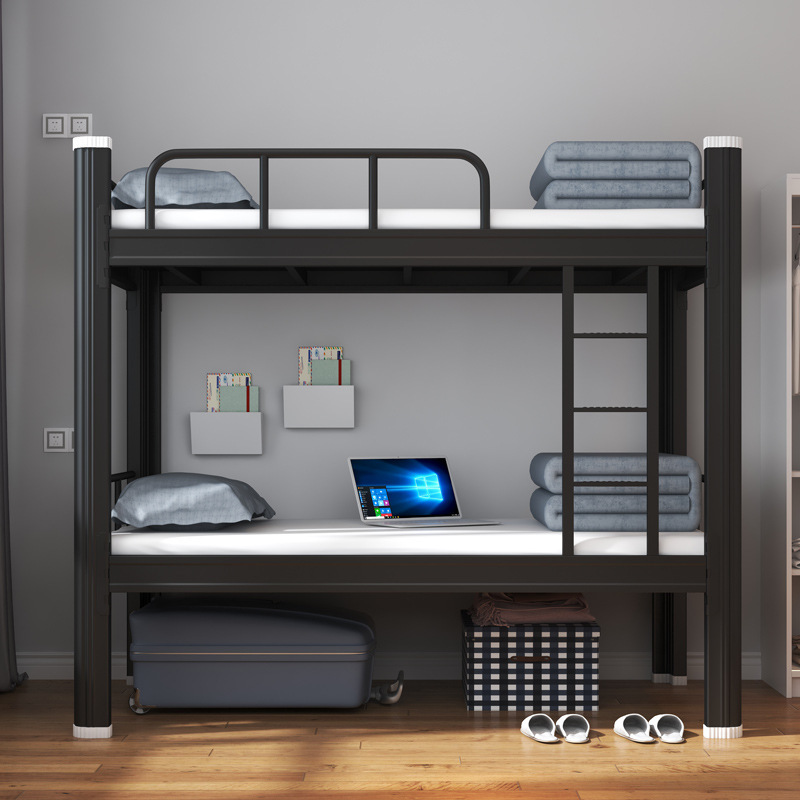 上下铺铁床上下双层床员工学生宿舍床铁艺双人寝室公寓高低床钢架 - 图2