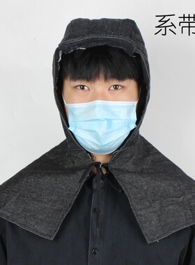 防尘帽子灰尘防护头套粉尘工业打磨劳保面罩工作风帽男女带披肩帽