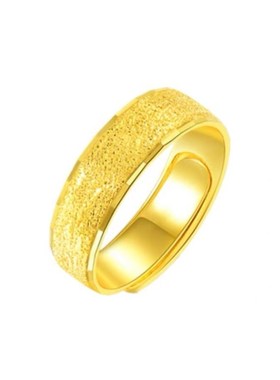 南非锡金里外一色戒指男女款磨砂车花情侣对戒开口U可调节戒子